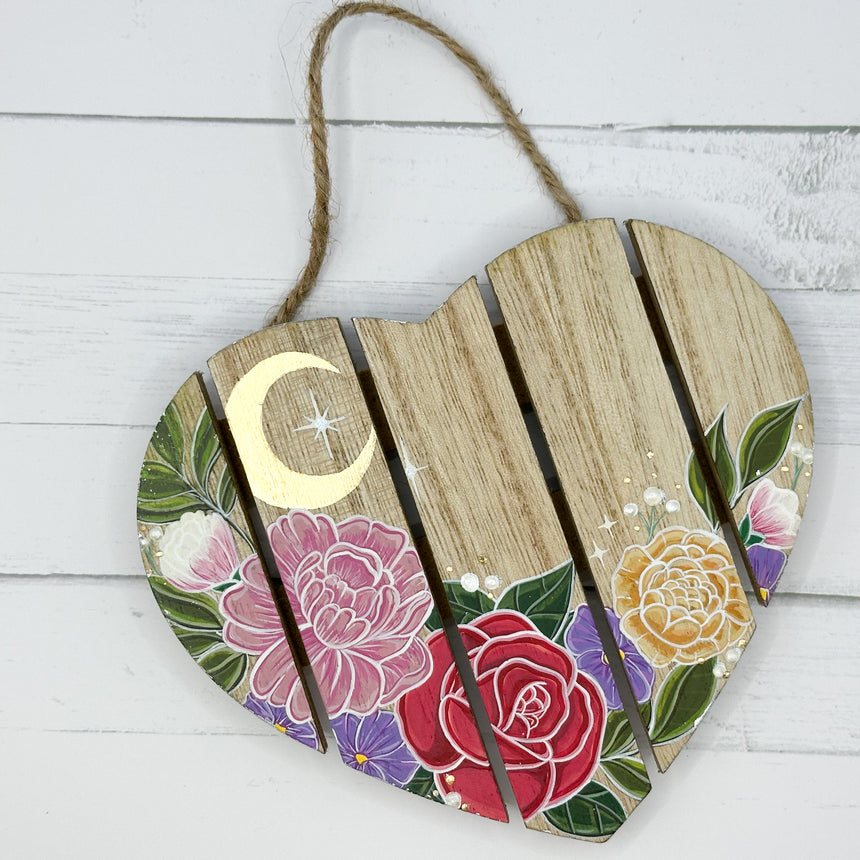 Floral Hanging Heart Plaque
