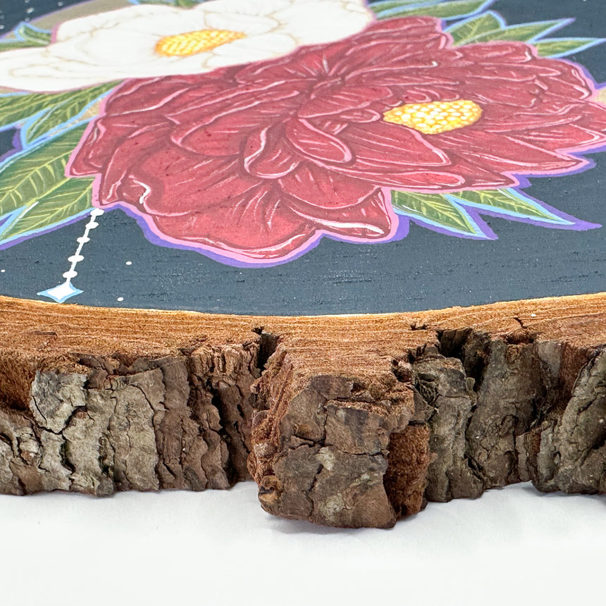 Flower Moon Wood Slice